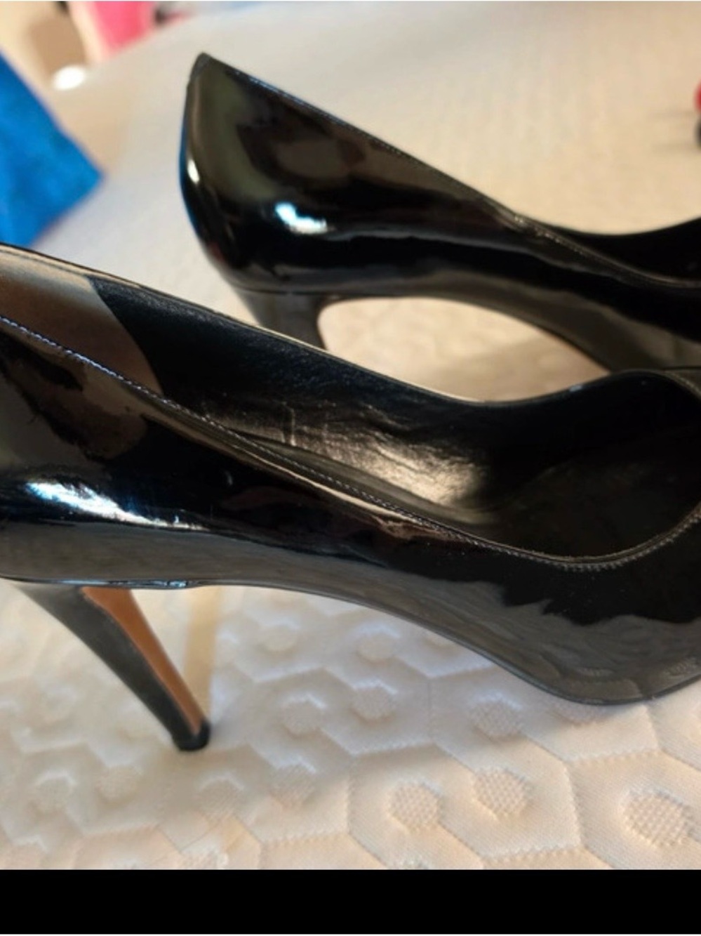 Cole Haan Nike Air Black Patent Leather Pointed-Toe Pumps Size 9.5B